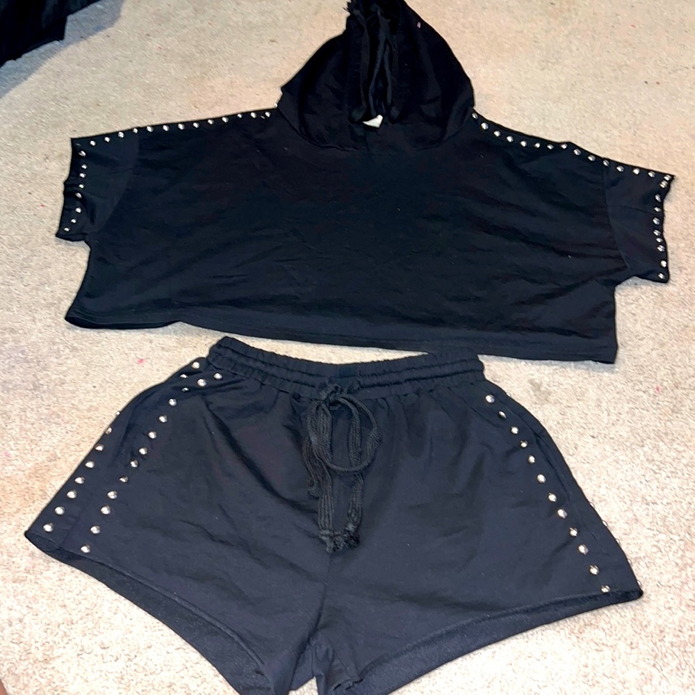 Crop top w/ shorts to match. Worn Once.